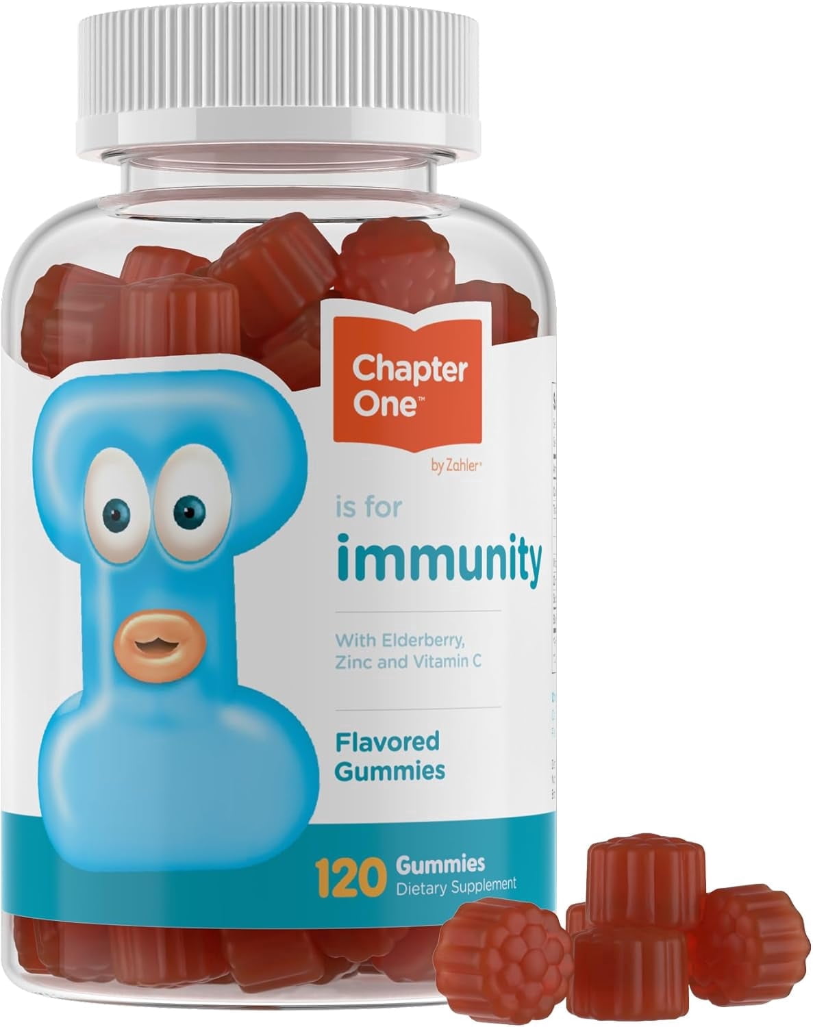 Zahler - Chapter One Immune Support Gummies for Kids with Vitamins C, Zinc & Black Elderberry (120 Flavored Gummies) Kosher Immunity Vitamin C & Elderberry Gummies for Kids & Adults - Made in USA