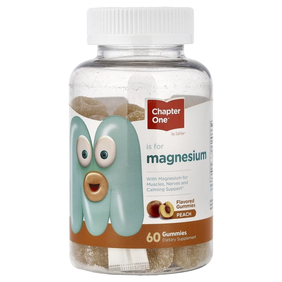 Chapter One Magnesium Gummies, Peach, 60 Gummies (50 mg per Gummy)