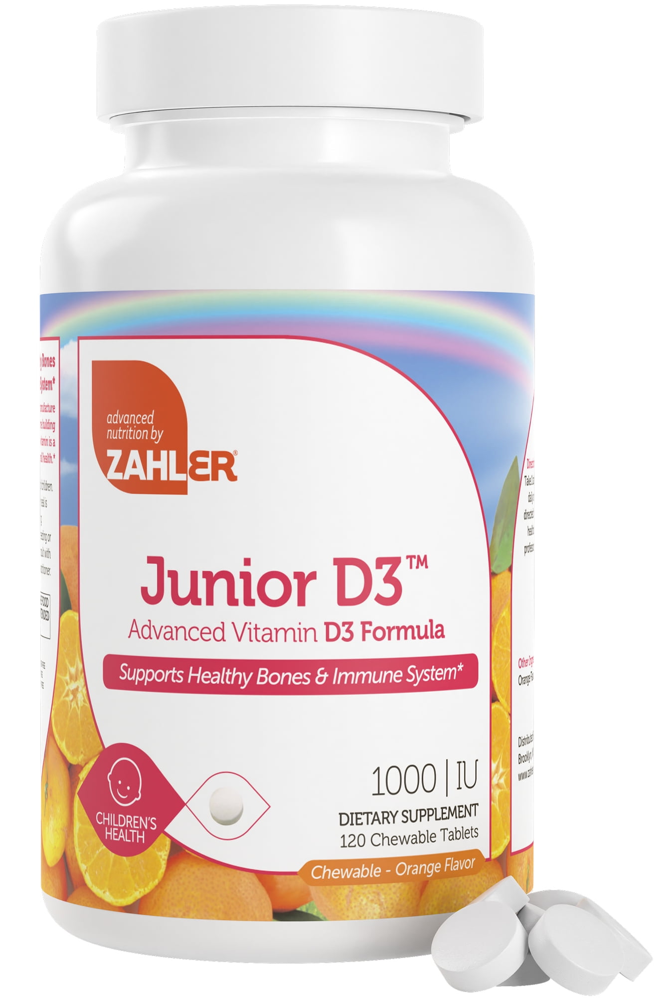 Zahler Junior D3, Chewable Vitamin D for Kids, Supports Bone, Teeth
