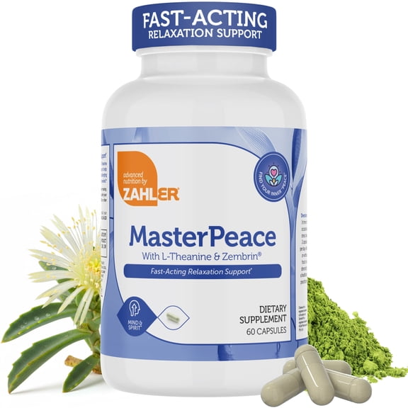Zahler MasterPeace a Fast-acting relaxation support supplement Natural serotonin metabolism support, 60 capsules.