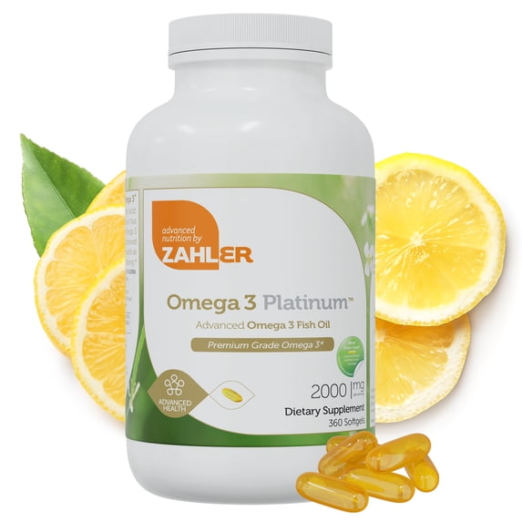 Zahler Omega 3 Platinum + D, 2000 Mg, 360 Ct