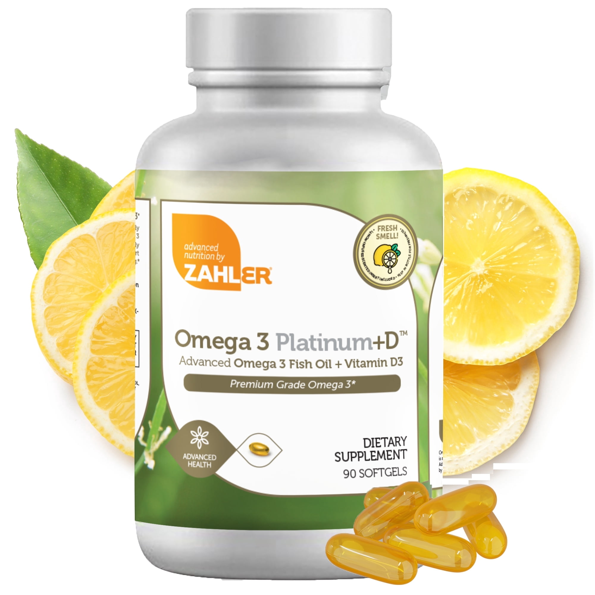 Zahler Omega 3 Platinum+D, 2,000 mg, 90 Softgels, Omega 3, Omega 3 Fish Oil, Omega & Fish Oil Omega 3 with Vitamin D
