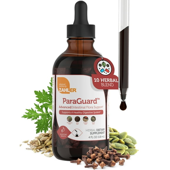 Zahler ParaGuard Liquid Drops, 4 Oz, Gut Health Supplement & Detox Cleanse with Wormwood, Garlic, Pumpkin Seed, Clove