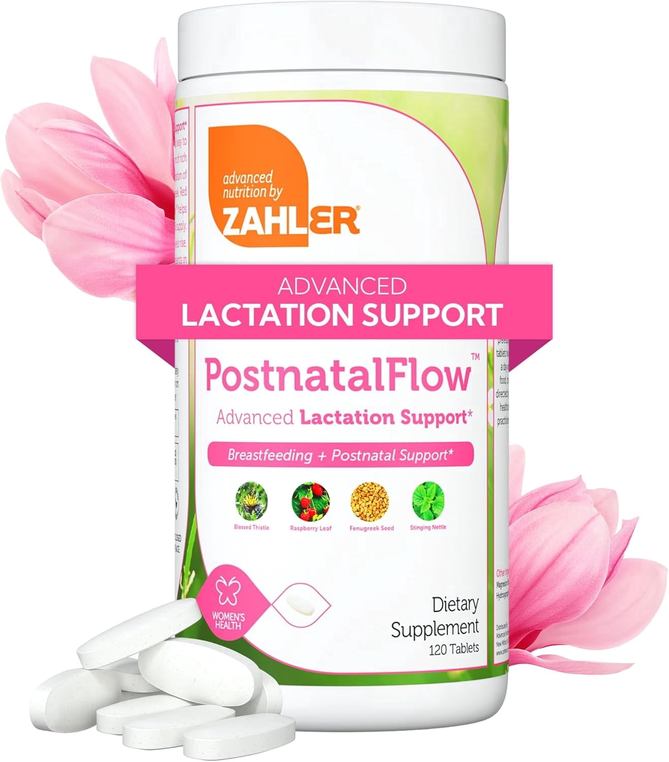 Zahler Postnatal Vitamins for Women, Lactation Supplements Breastfeeding Support, Milk Thistle & Fenugreek, Raspberry Leaf, 120 Tablets, Breastfeeding Supplement