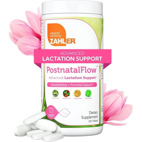 Zahler Postnatal Vitamins for Women, Lactation Supplements Breastfeeding Support, Milk Thistle & Fenugreek, Raspberry Leaf, 120 Tablets, Breastfeeding Supplement