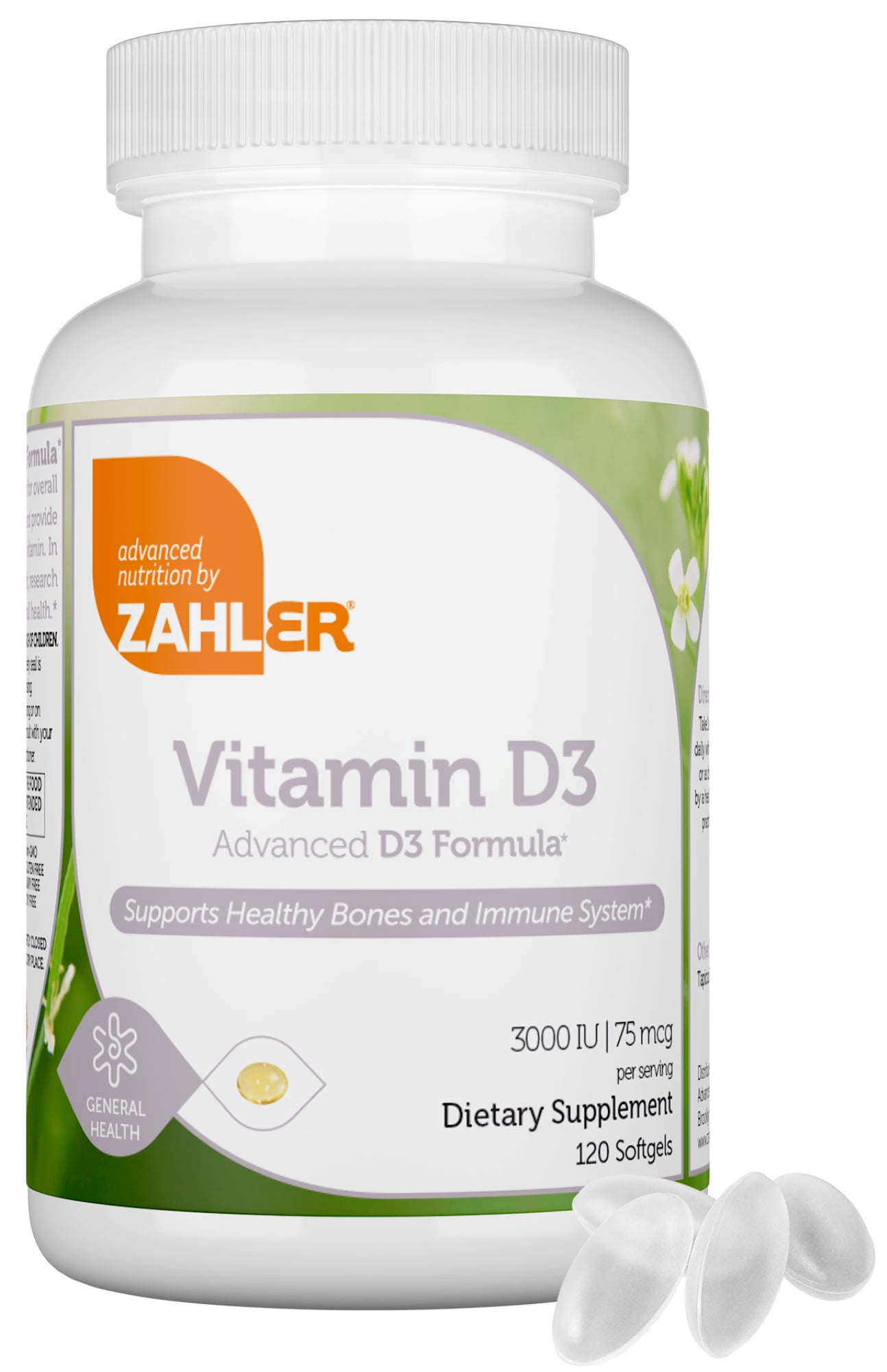 Zahler Vitamin D3IU, Advanced D3 Formula, Supports Healthy Bones and ...