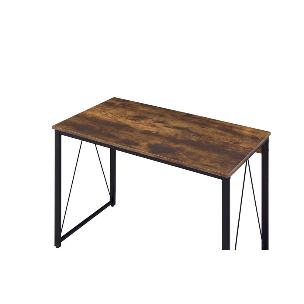 Zaidin Rustic Industrial Weathered Oak & Black Writing Desk