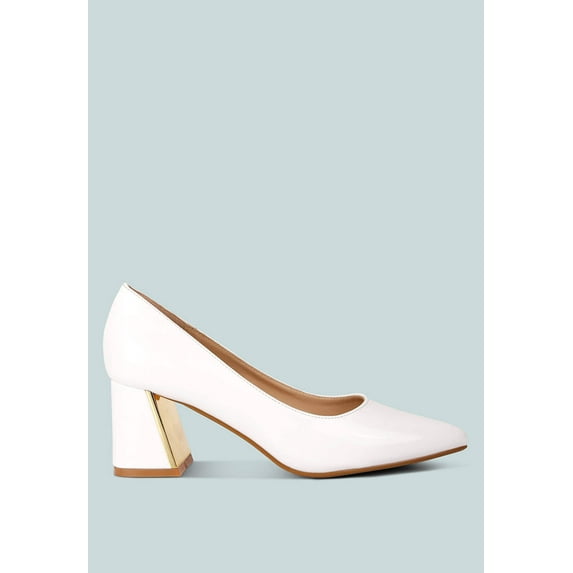 Zaila Metallic Accent Block Heel Pumps