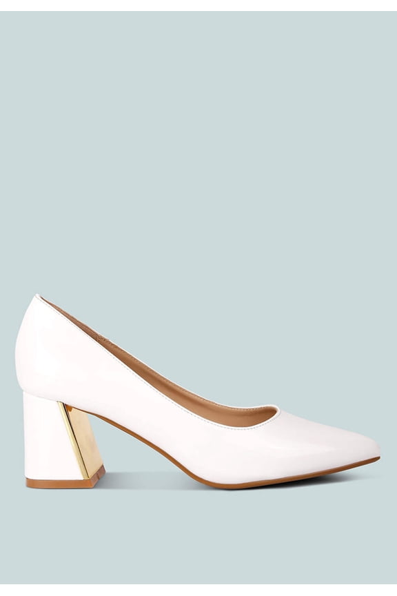 Zaila Metallic Accent Block Heel Pumps
