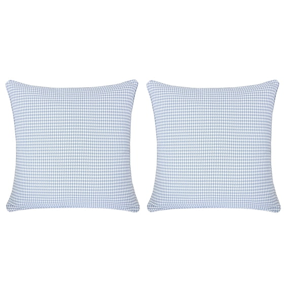 Zaina Blue Geometric Polyester 20 in. x 20 in. Throw Pillow (Set of 2)
