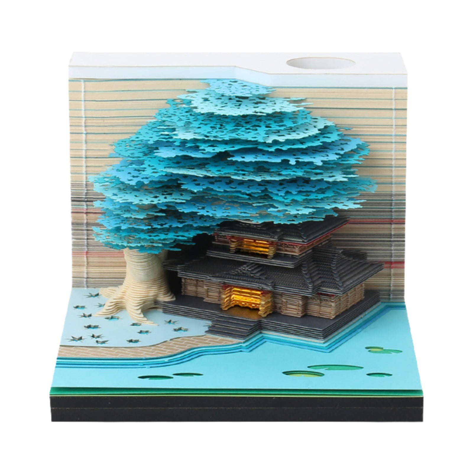 2025 Desk Calendar With Lights 3D Memo Pad Paper Art