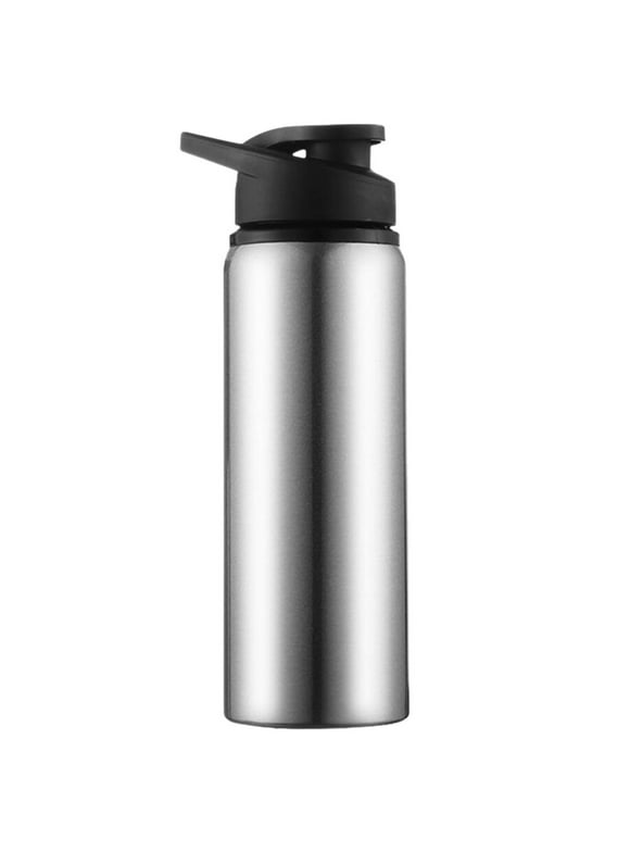 Zainafacai Plastic Cups Portable Stainless Steel Sports Bottle Straight Drink Bicycle Travel Cold Kettle Household Essentials Silver
