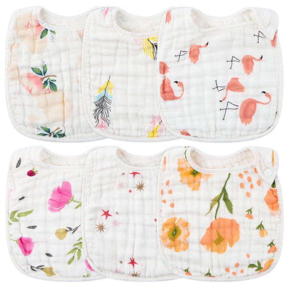 Zainpe 6-Pack Winter Theme Baby Bibs - 6-Layer Absorbent Cotton, Adjustable Snaps, For 0-24 Months - View #3