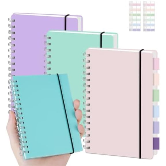 Zaioo 3.5 x 5.5in Spiral Notebooks College Ruled, Mini Spiral Notebook, Waterproof (Blue)