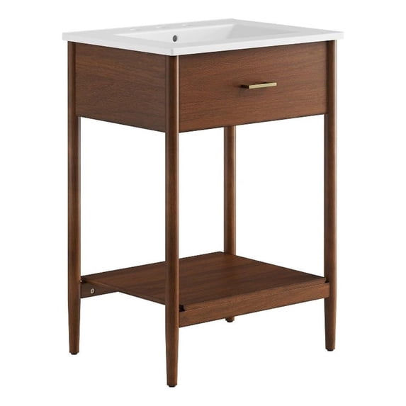 Zaire Bathroom Vanity in Walnut White