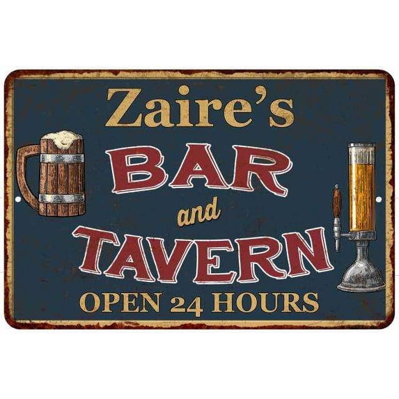Zaire's Green Bar & Tavern Rustic Sign 8 x 12 High Gloss Metal 208120047354