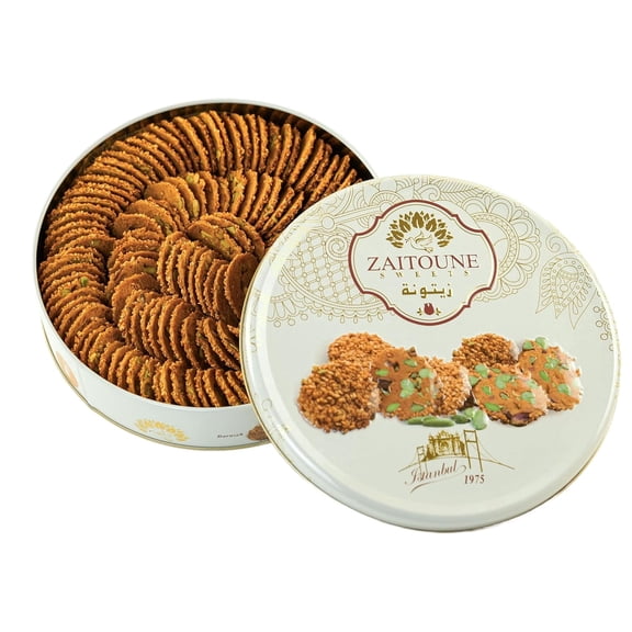 Zaitoune Barazek Cookies Crunchy Sesame Pistachio Handcrafted in Turkey 18 oz
