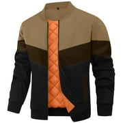 ZAITUN Men's Bomber Jacket Casual Zipper Coat with Pockets Winter Windproof Jacket