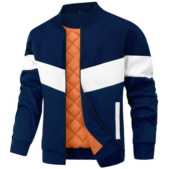 Fexilor Men's Bomber Jacket Casual Zipper Coat with Pockets Winter Windproof Jacket