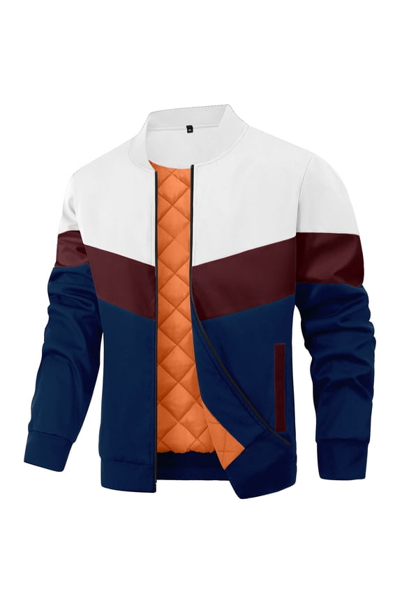 Fexilor Men's Bomber Jacket Casual Zipper Coat with Pockets Winter Windproof Jacket