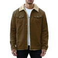 thumbnail image 1 of Men's Winter Trucker Jacket Thick Thermal Cotton Warm Fleece Lined Coat with Flap Pockets, 1 of 8
