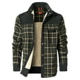 thumbnail image 1 of Men's Flannel Jacket Plaid Sherpa Lined Shirt Snap Button Warm Winter Coat with Pockets, 1 of 8