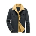thumbnail image 1 of Fexilor Men's Winter Cotton Sherpa-Lined Jacket, Casual Trucker Outerwear with Flap Pockets, 1 of 11