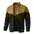 thumbnail image 1 of Fexilor Mens Lightweight Jacket Casual Bomber Jacket Color Block Varsity Coat, 1 of 8