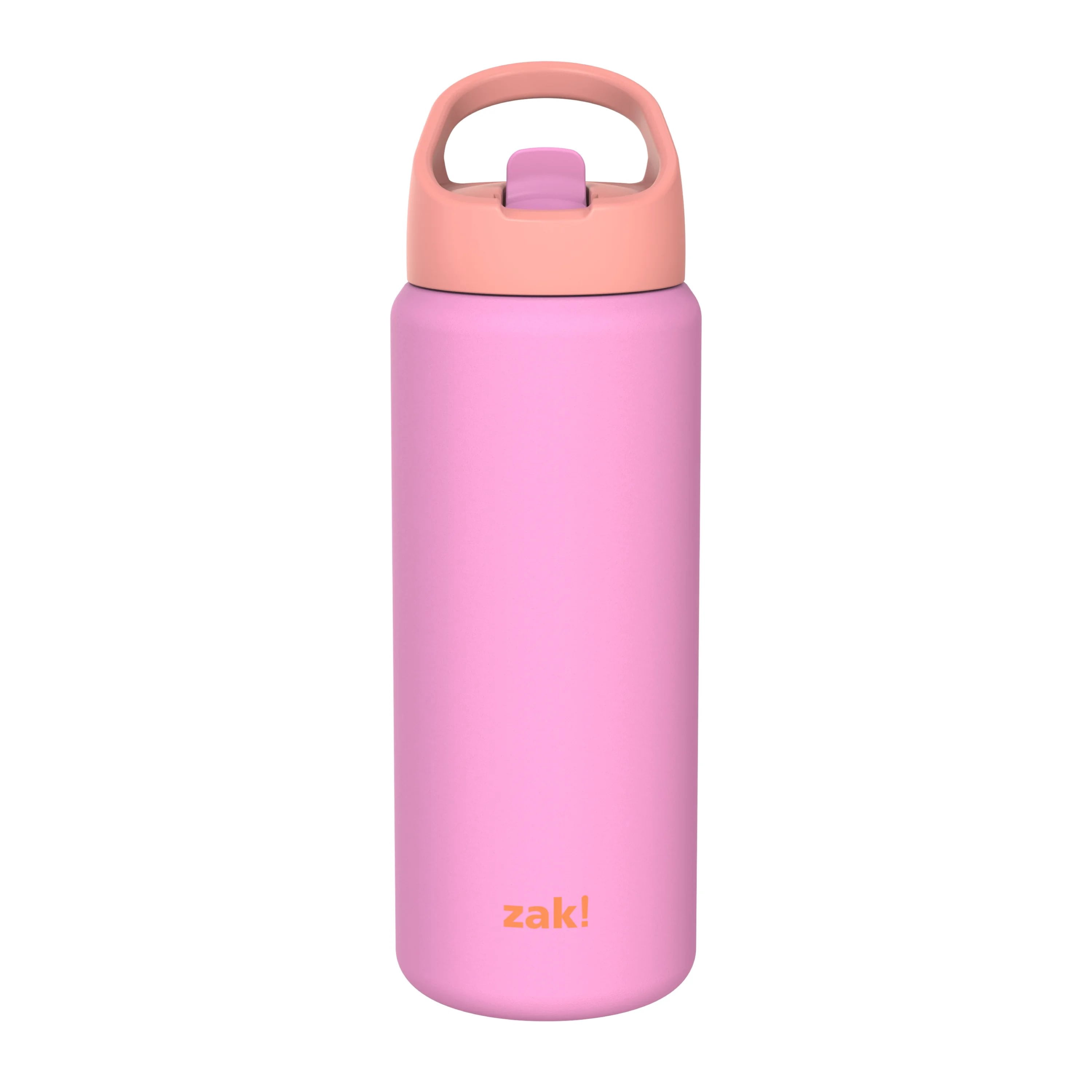 Zak Designs 20oz Lolipop Pink Siply Stainless Steel Clutch