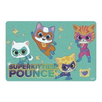 Zak Designs 11.8" x 17.6" Super Kitties Reusable Kids Plastic Placemat, Disney Junior Super Kitties