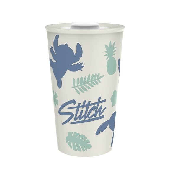 Zak Designs 11oz Stitch Java Twist Tumbler, Ceramic Tumbler with Twisting Lid