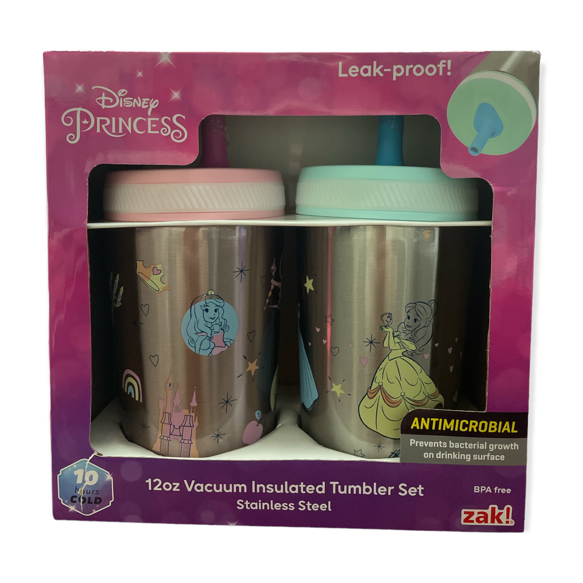 260ml Stainless Steel Disney Mugs for Kids Cute Cartoon Princess Milk  Coffee Cup Double Walls Detachable