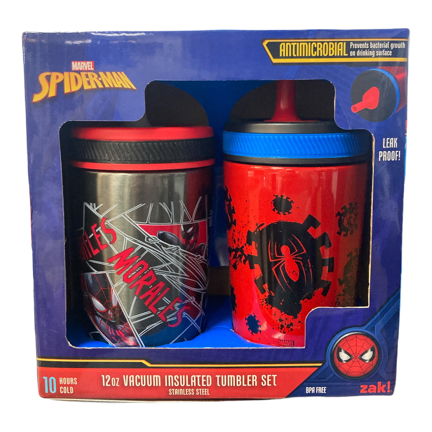 Zak Designs 14oz Marvel Spider-Man Fun Sip Tumbler with Straw Durable Kids'  Drinkware Includes 2 Bon…See more Zak Designs 14oz Marvel Spider-Man Fun