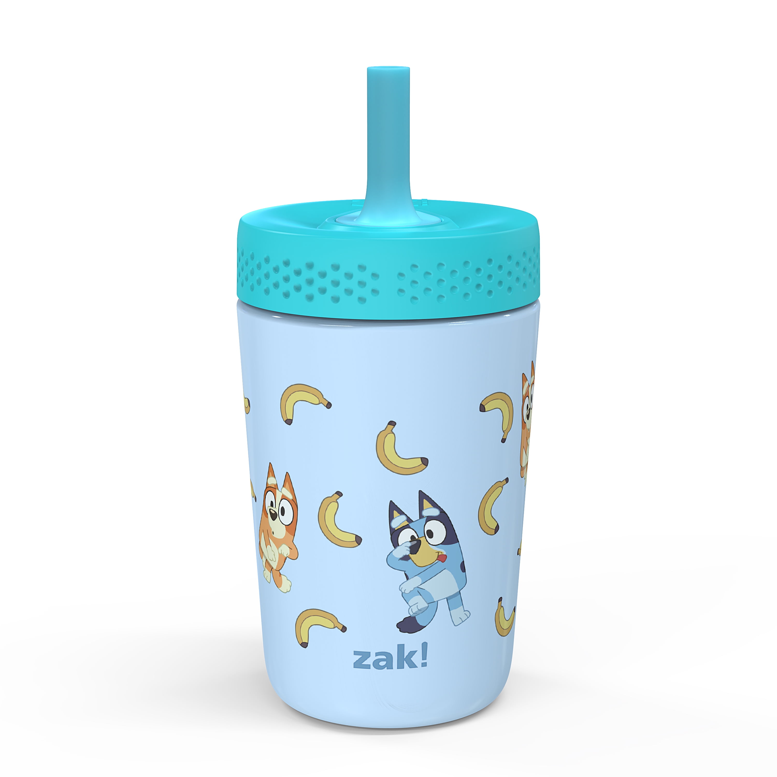 Zak Designs 12oz Bluey Kids Straw Tumbler, Stainless Steel Vacuum