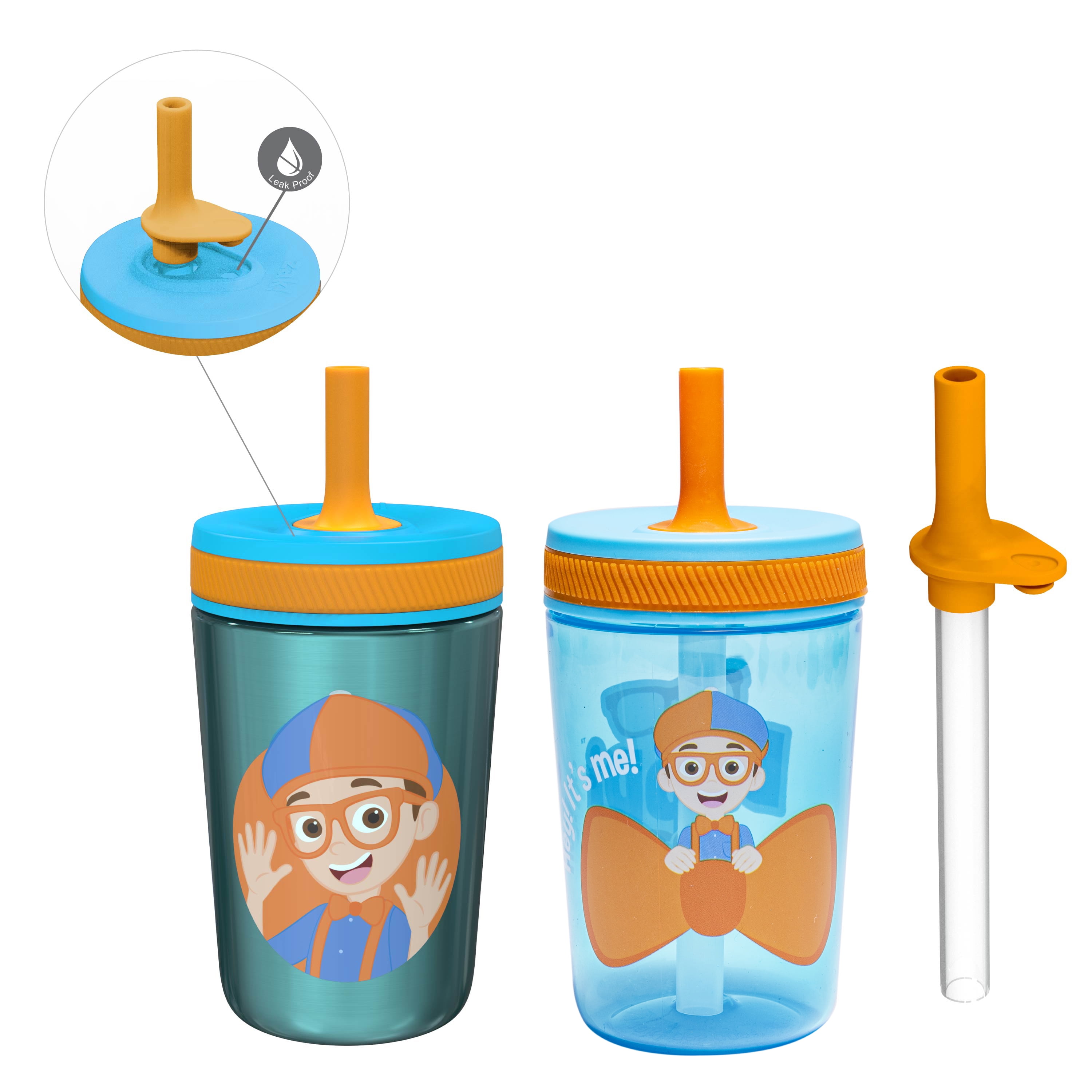 Klickpick Home Kids Cups Set - 12 Ounce Children Tumbler with straws And  Lids Stackable Stainless Steel Toddler Baby Straw Cup Powder Coated Insulated  Tumblers (Aqua Blue Green Peach Polignac)