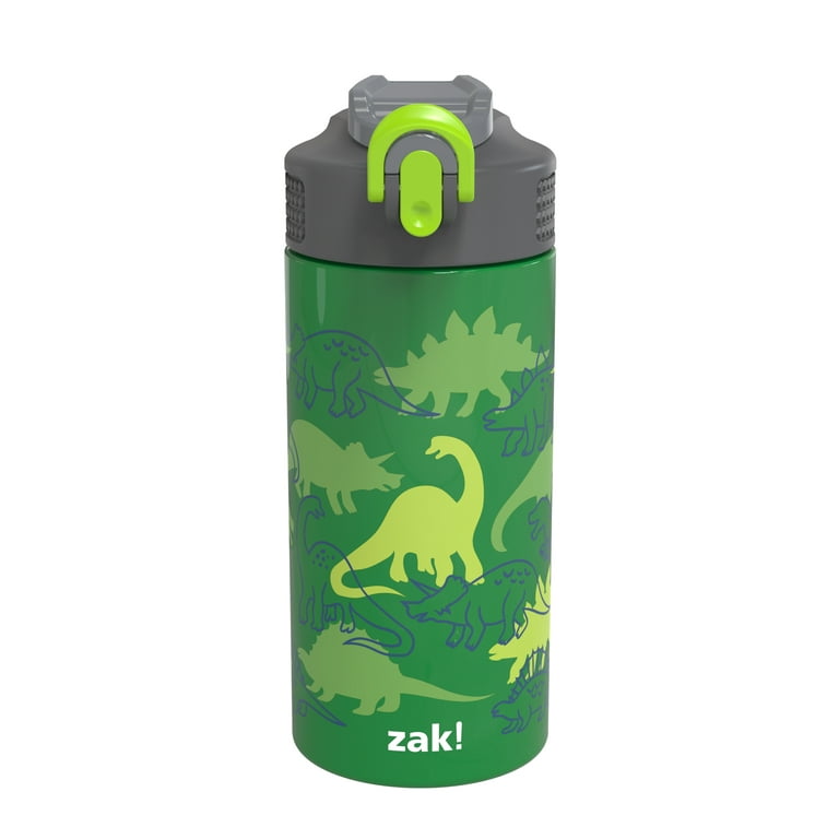 Zak Designs 14oz Stainless Steel Kids' Water Bottle with Antimicrobial  Spout 'Safari