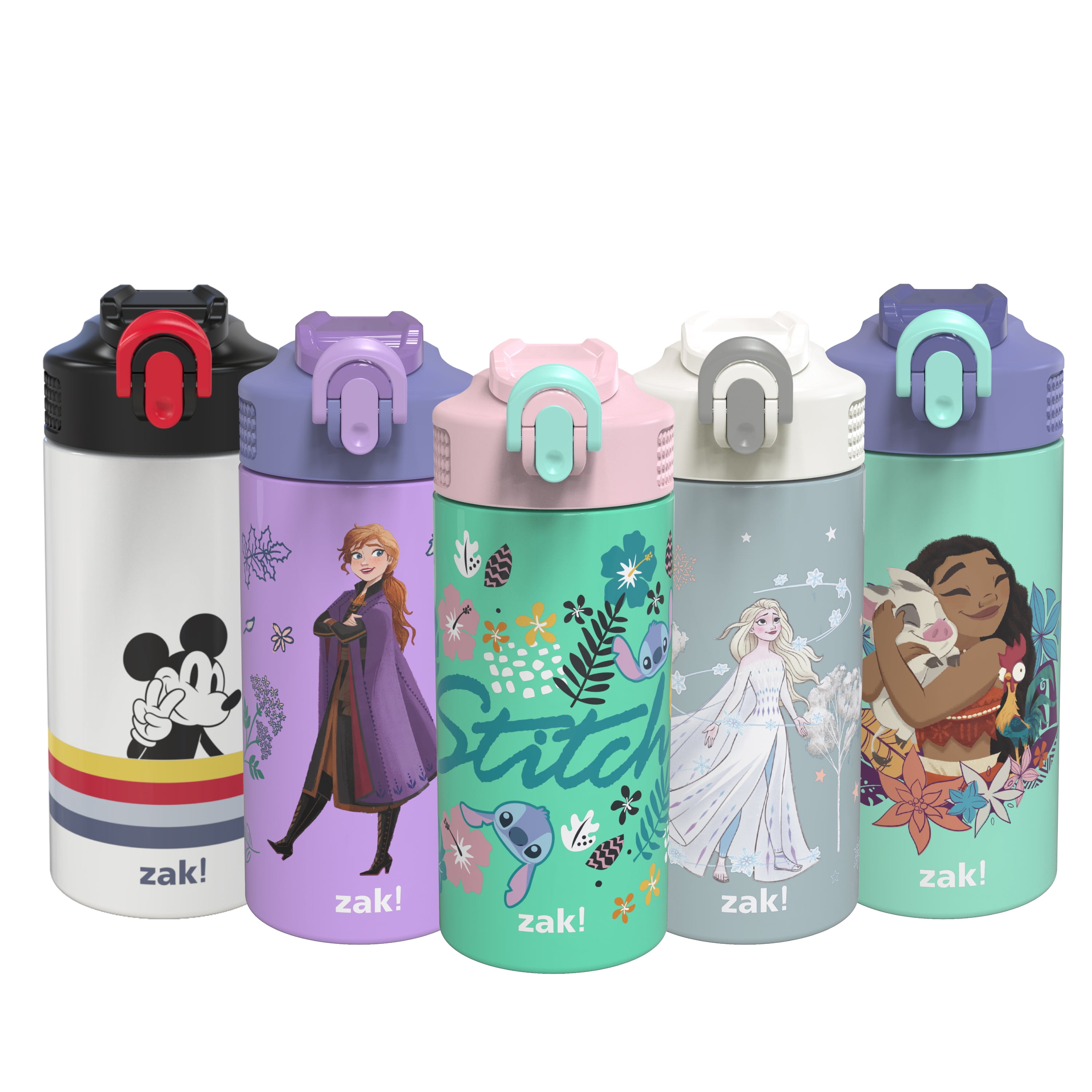 Zak Designs 14 oz Kids Water Bottle Stainless Steel Vacuum Insulated for  Cold Drinks Indoor Outdoor Disney Lilo and Stitch