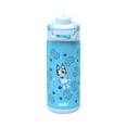 thumbnail image 1 of Zak Designs 14oz Bluey Kids Straw Water Bottle, Stainless Steel Vacuum Insulated Lincoln Bottle with Easy-Open Locking Spout Cover for Travel, Built in Carry Handle, 1 of 9