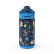 Zak Designs 14oz Paw Patrol Kids Straw Water Bottle, Stainless Steel Vacuum Insulated Lincoln Bottle with Easy-Open Locking Spout Cover for Travel, Built in Carry Handle