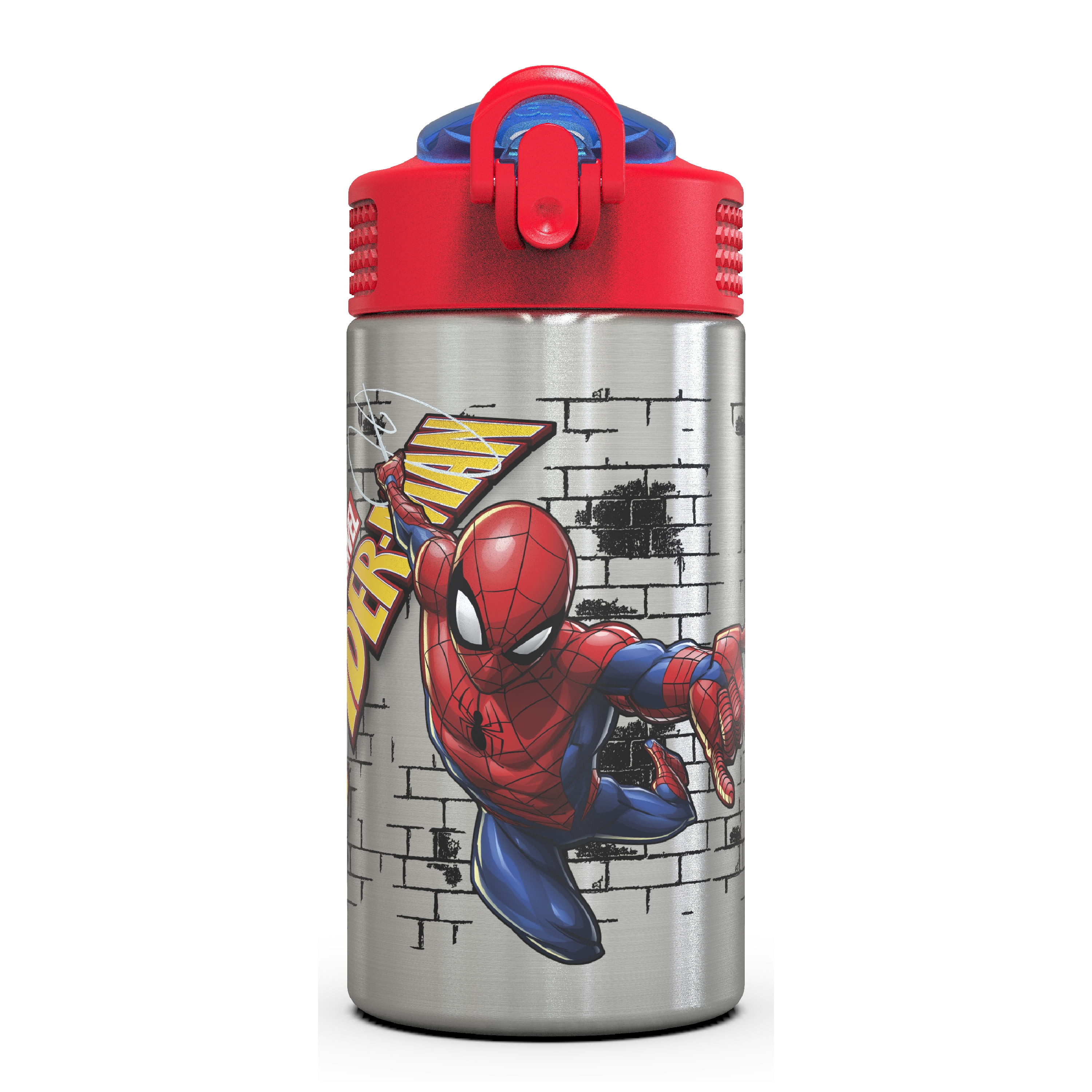  Zak Designs Marvel Spider-Man Kids Water Bottle with Spout  Cover and Carrying Loop, Durable Plastic, Leak-Proof Design for Travel (16  oz, 2-Pack, Spidey and His Amazing Friends) : Home & Kitchen
