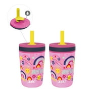 Zak Designs 15oz Kelso Toddler Cups For Travel or At Home, Durable Plastic Sippy Cups With Leak-Proof Design is Perfect For Kids (Starpower)