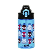 Zak Designs 16 oz Marvel Spider-Man Water Bottle For School or Travel, Durable Plastic Water Bottle With Straw, Handle, and Leak-Proof, Pop-Up Spout Cover (Spidey and His Amazing Friends)