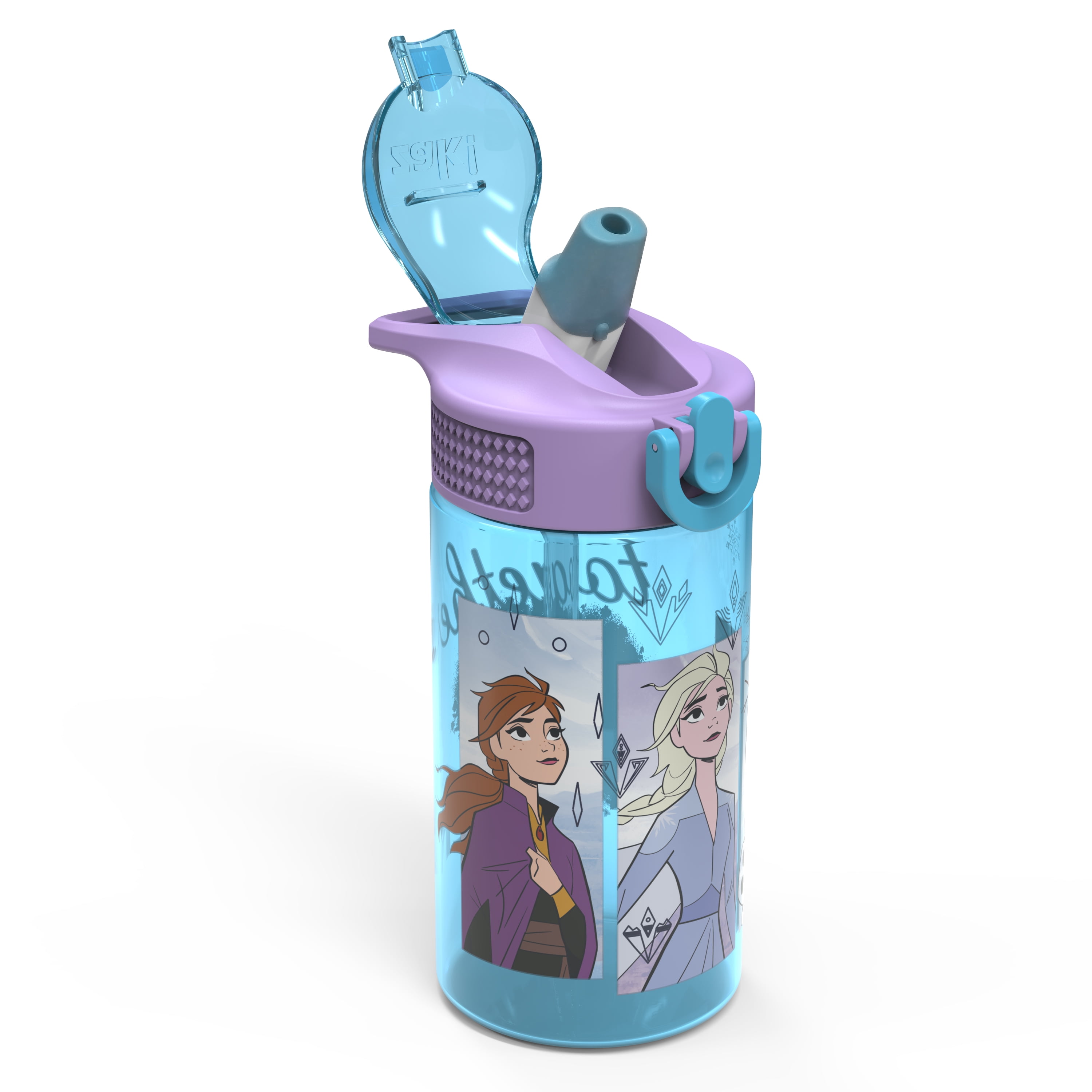 Disney II Frozen Water Bottle with Straw – Reusable Kids 600ml PP – in  Purple – Official Merchandise…See more Disney II Frozen Water Bottle with  Straw