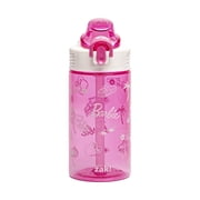 Zak Designs 16oz Barbie Sage Water Bottle For School or Travel, Durable Plastic Water Bottle With Straw, Handle, and Leak-Proof, Pop-Up Spout Cover Barbie