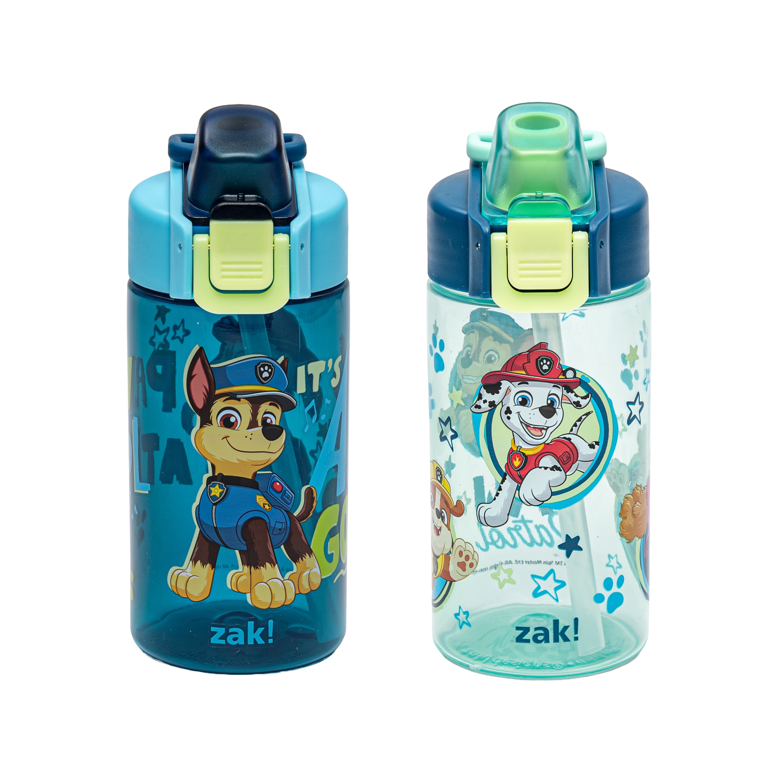 Zak Designs 16oz Paw Patrol Jubilation Durable Plastic Water Bottle, 2pk.