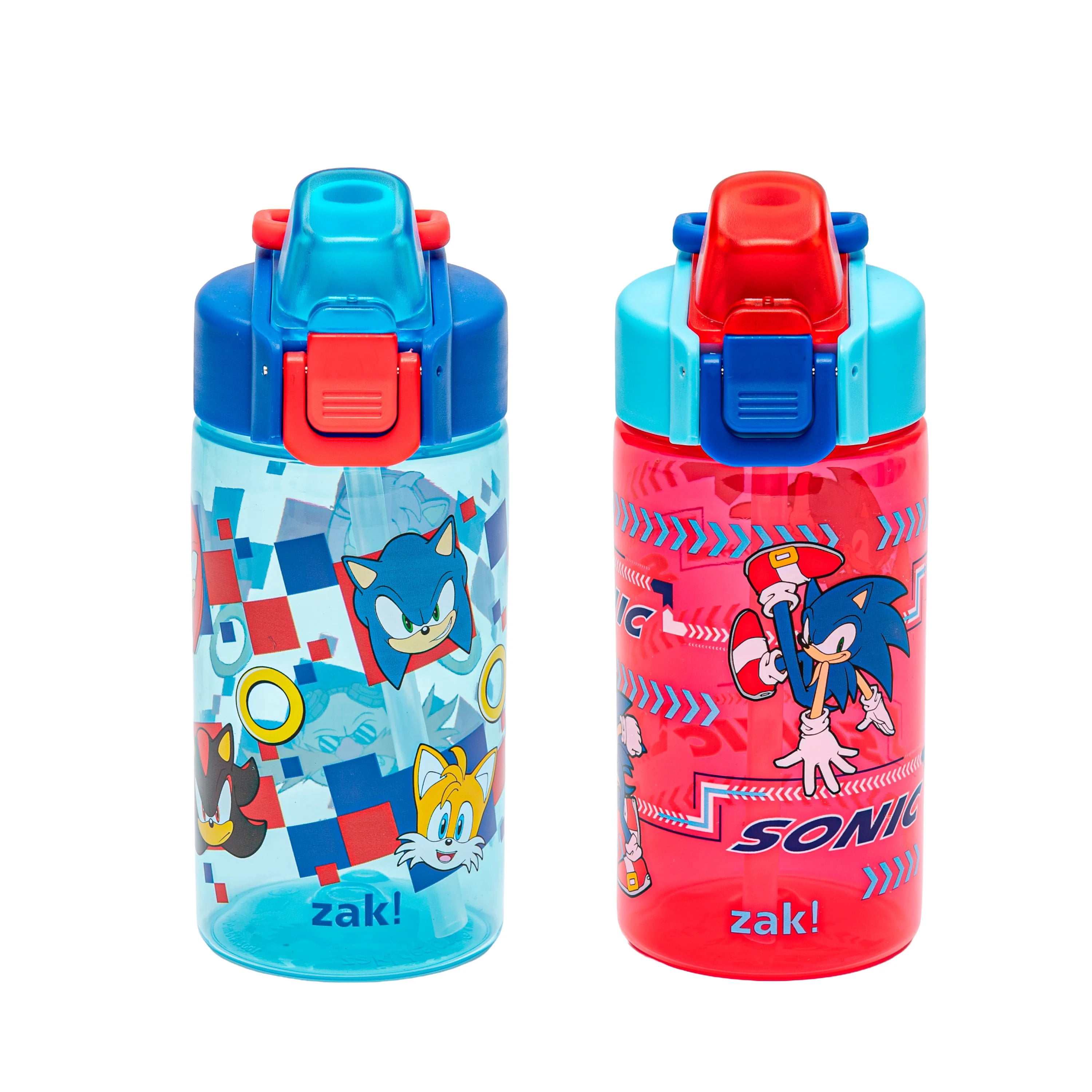 Zak Designs 16oz Sonic Jubilation Durable Plastic Water Bottle, 2pk.