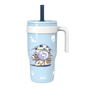 Zak Designs 18oz Mando/Grogu Double Wall Stainless Steel Cruiser Tumbler, Built in Carry Handle