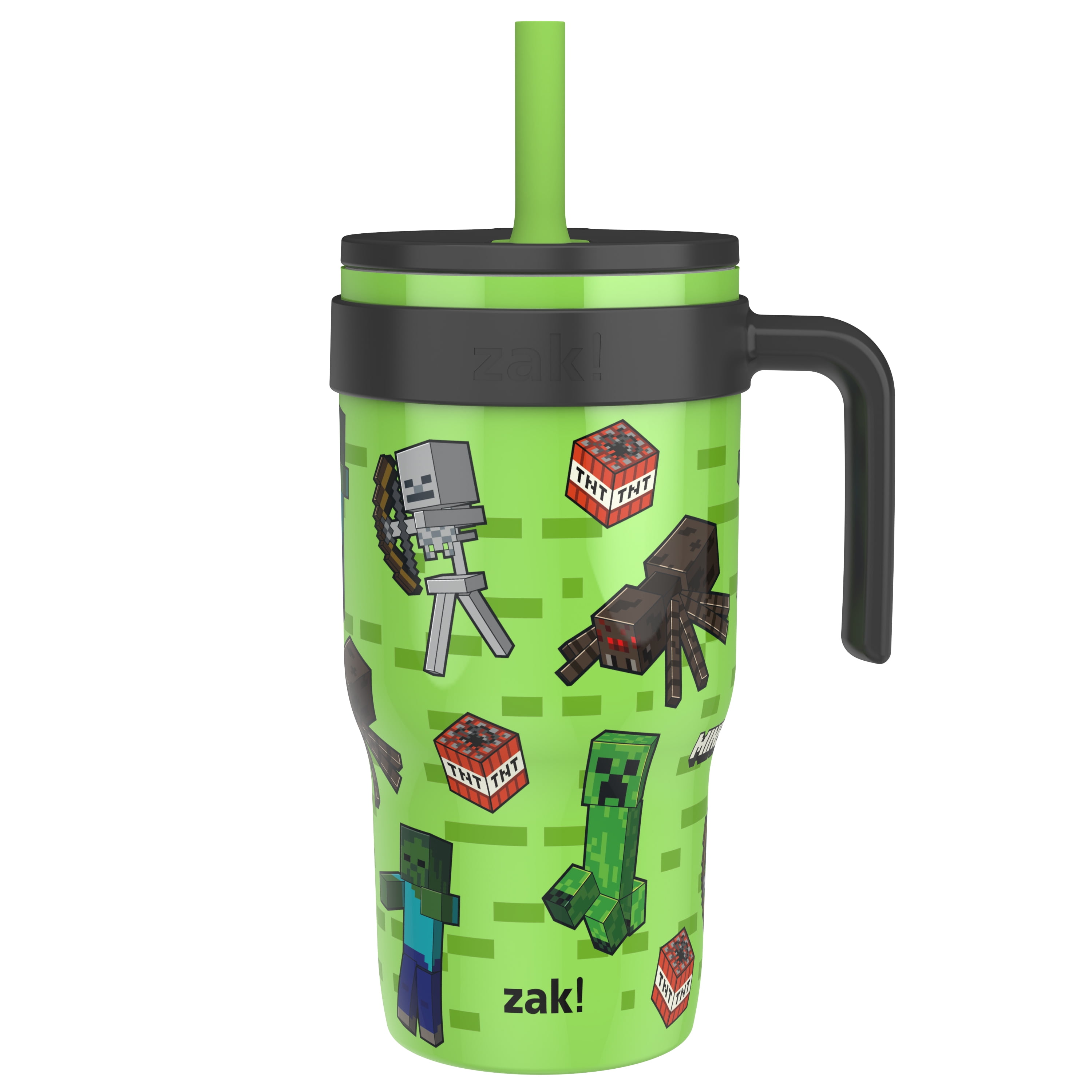 Zak Designs 18oz Bluey Kids Straw Handle Tumbler, Stainless