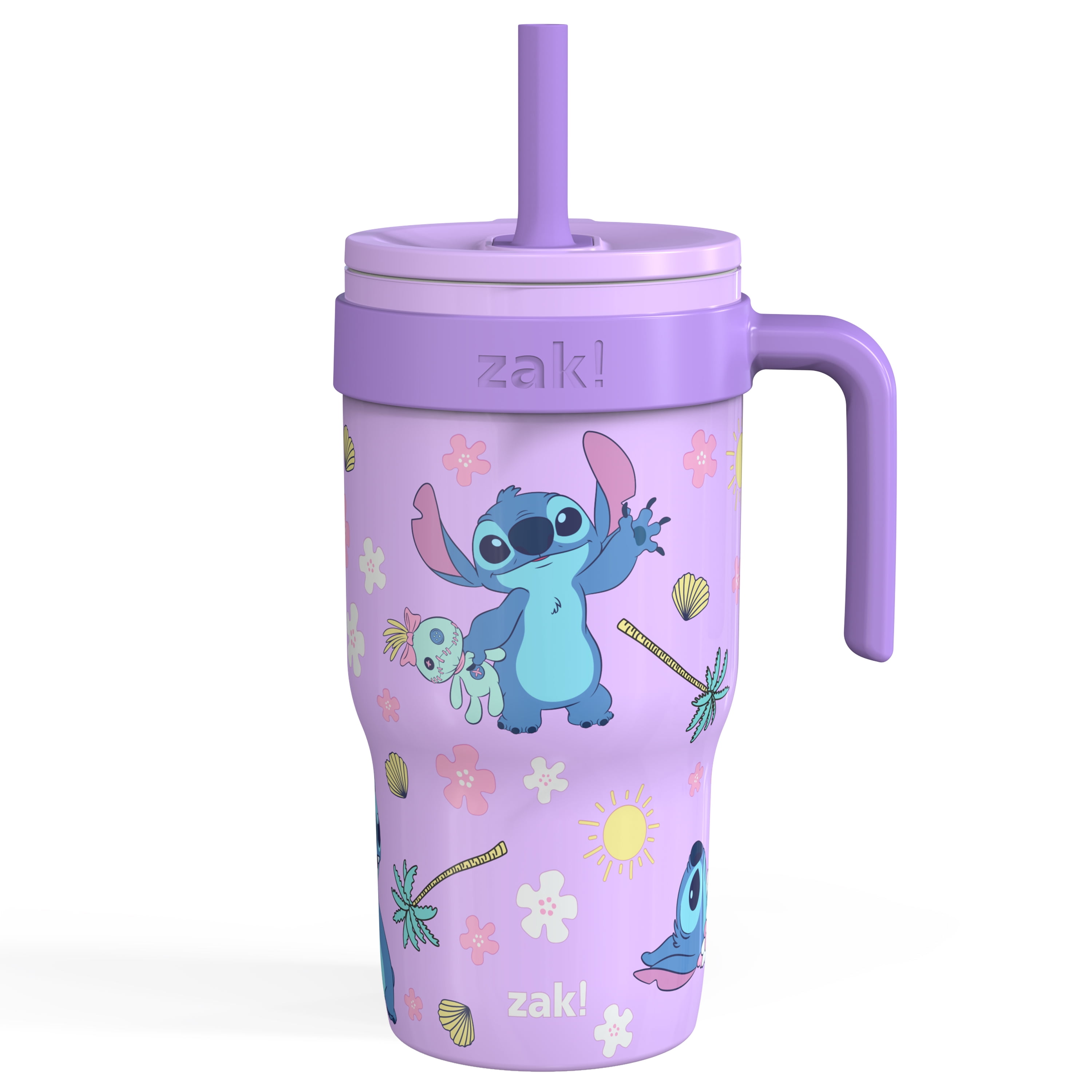 ★ EiDER★ Jane Z1Black DWS25N81Z1 Zak Designs 18oz Stitch Kids Straw Handle Tumbler, Stainless