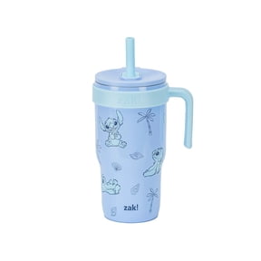Zak Designs 18oz Stitch Kids Straw Handle Tumbler